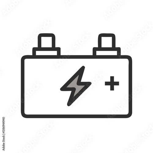 Battery with Bolt Representing Charging or Power Icon Design