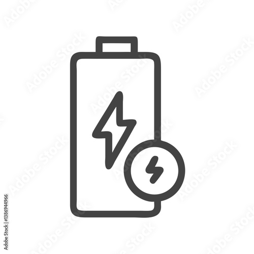 Battery with Bolt Representing Charging or Power Icon Design
