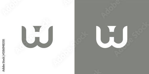 Letter w, h logo. Suitable for business logo, brand, interview show, podcast, quiz. Flat Vector Logo Design Template Element.