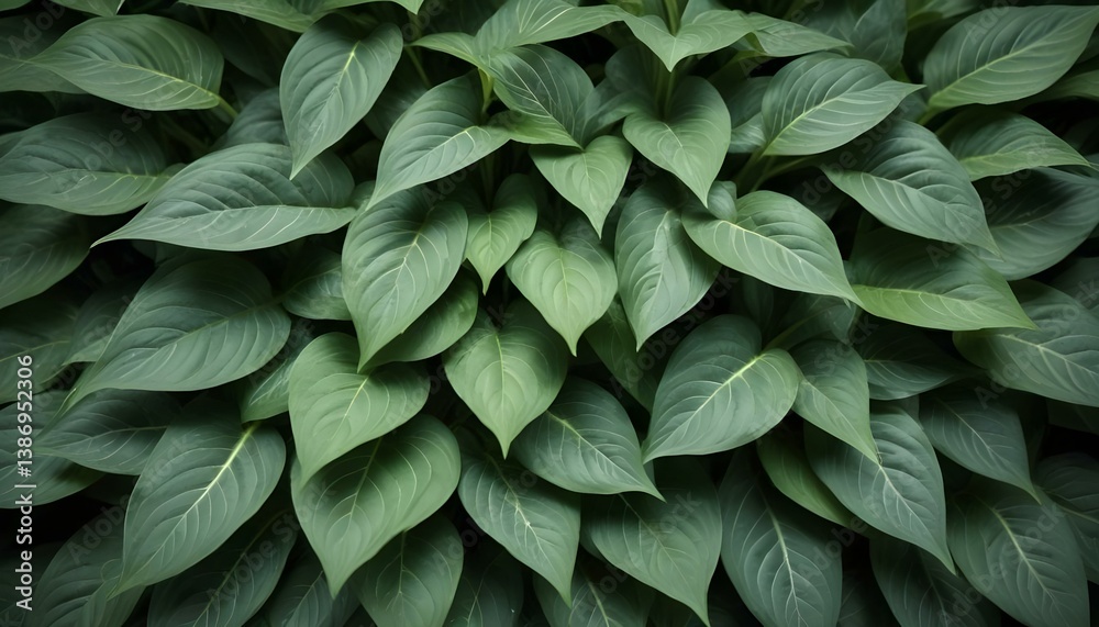 Obraz premium Close-up shot of long, pointed green leaves densely packed together, creating a lush, natural background