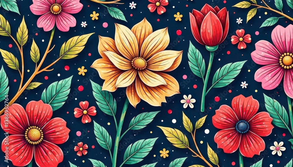 Intricate line art floral pattern, ideal for elegant flyers , floral, floral pattern