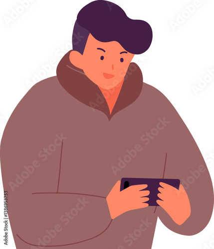 millennial person playing a game on a smartphone