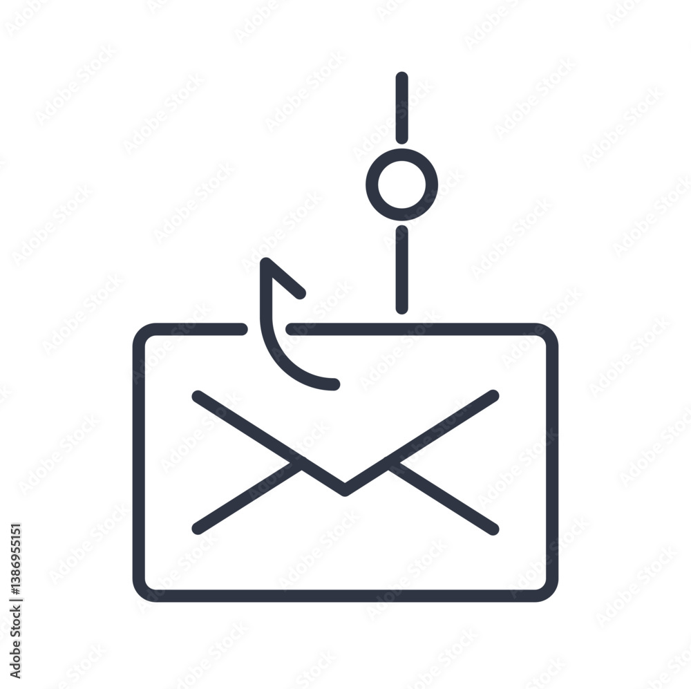 Phishing line icon. Editable Strokes. Vector illustration. Phishing line icon. Editable Strokes. Vector illustration.
