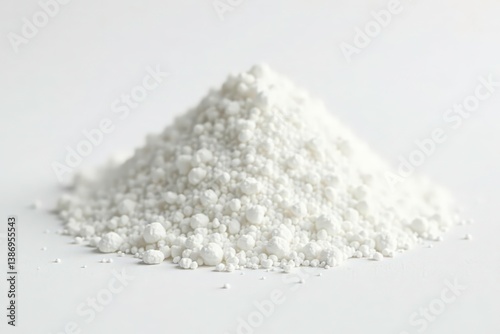 Obraz na płótnie Pile of white granulated sugar on white background, sugar texture, granulated, white w salonie