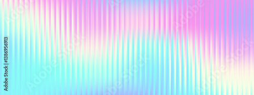 Futuristic abstract gradient wallpaper with a ribbed glass texture in pink-blue tones. Aura-like pattern and mesh material effect in Y2K style, ideal for creative design projects.
