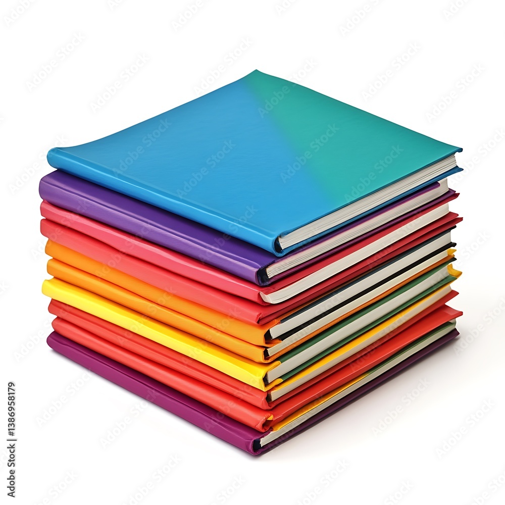 Stack of colorful books on white background Stack of colorful books on white background