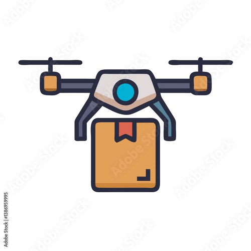 Futuristic Drone Courier Concept for E-Commerce and Contactless Delivery