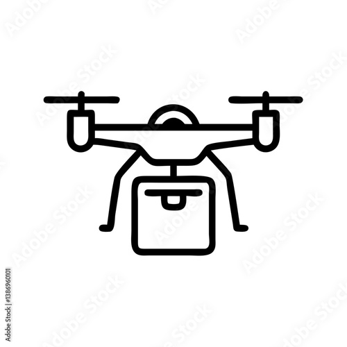 Modern Delivery Drone Carrying Package for Urban Air Transport