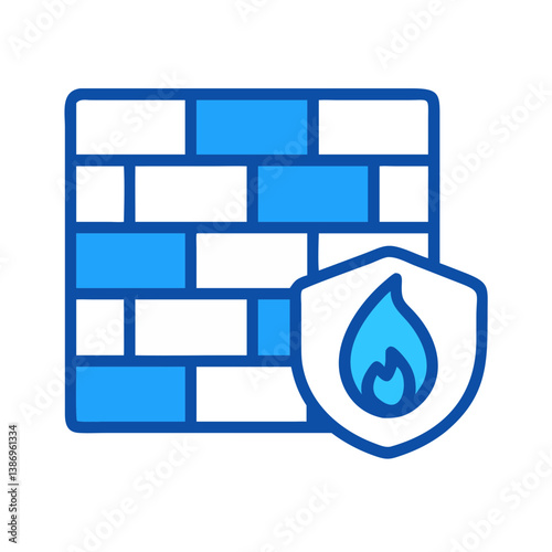 Cyber Firewall Barrier Illustration for Online Threat Defense