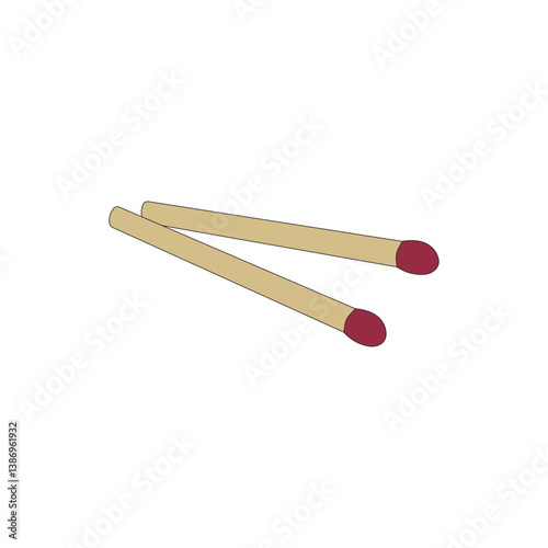 Matches sticks vector illustration on white background.