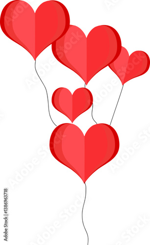Valentine heart flying balloon