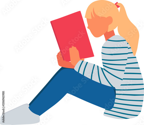 Tell A Fairy Tale Day and girl reads a fairy tale book