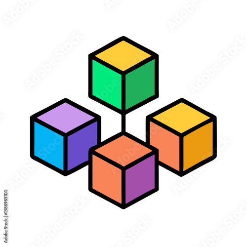 Futuristic Qubit Cubes Vector for Quantum Computing Concepts