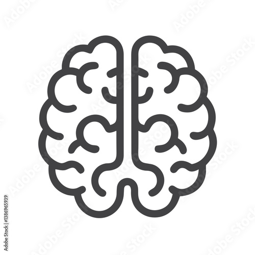 Brain Icon for Neurology Websites, Healthcare Apps, Mental Health Resources, Educational Materials and Scientific Presentations