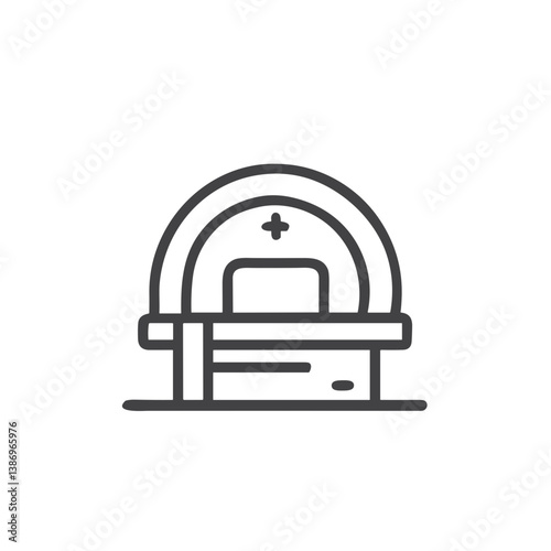 MRI machine icon for Radiology Websites, Healthcare Facilities, Diagnostic Imaging Resources, Medical Equipment Catalogs and Patient Education