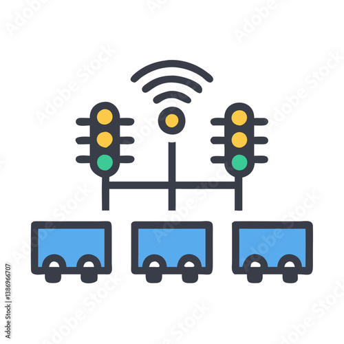Smart Traffic Grid System Illustration for Urban Mobility Solutions photo