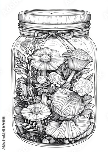 Wallpaper Mural Magical Forest Jar Coloring Pages  Torontodigital.ca