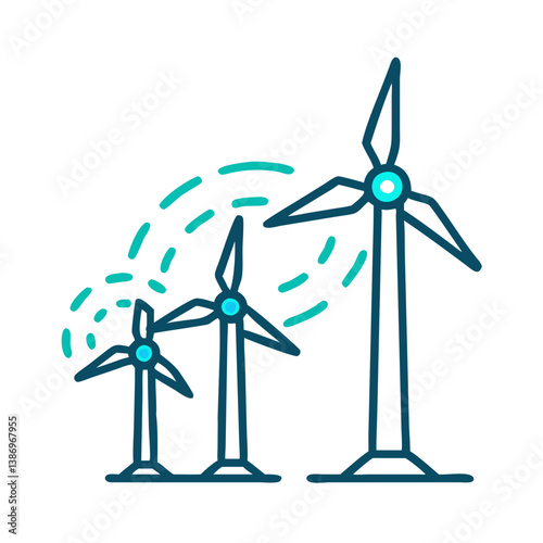 Smart Grid Concept with Wind Turbines and Neural Network Visualization