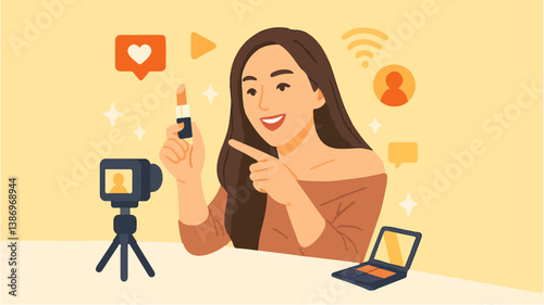 Makeup Content Creator and Influencer Illustration