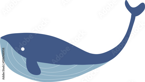 Whale as Sea Animal Floating Underwater