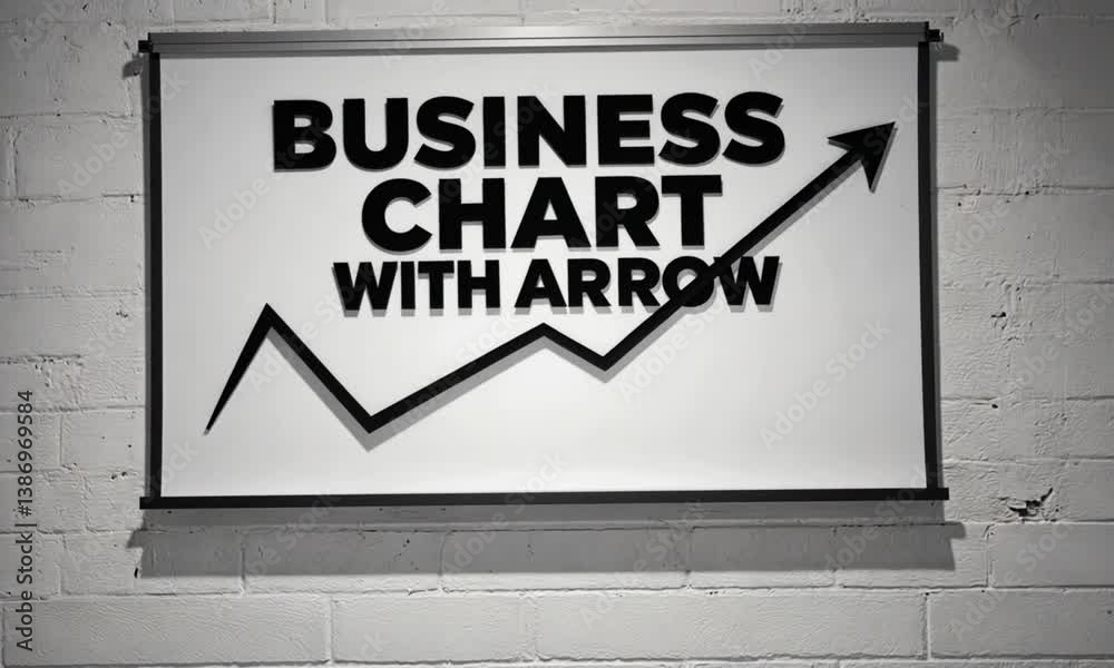 Business chart with an arrow pointing upwards. Ideal for business, finance, and data themes. Business chart with an arrow pointing upwards. Ideal for business, finance, and data themes.