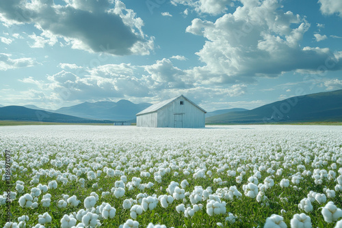 A cotton module in a field,...