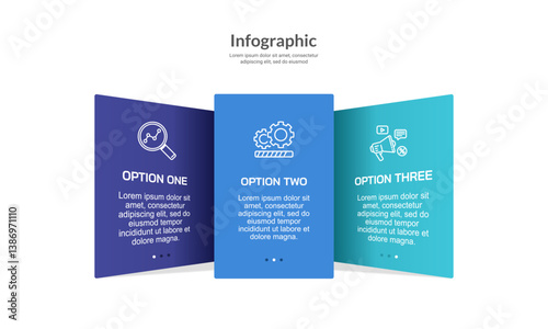 3 Elements Infographic design template. Presentation, Report, Banner, Poster, Strategy and Plan. Vector illustration.