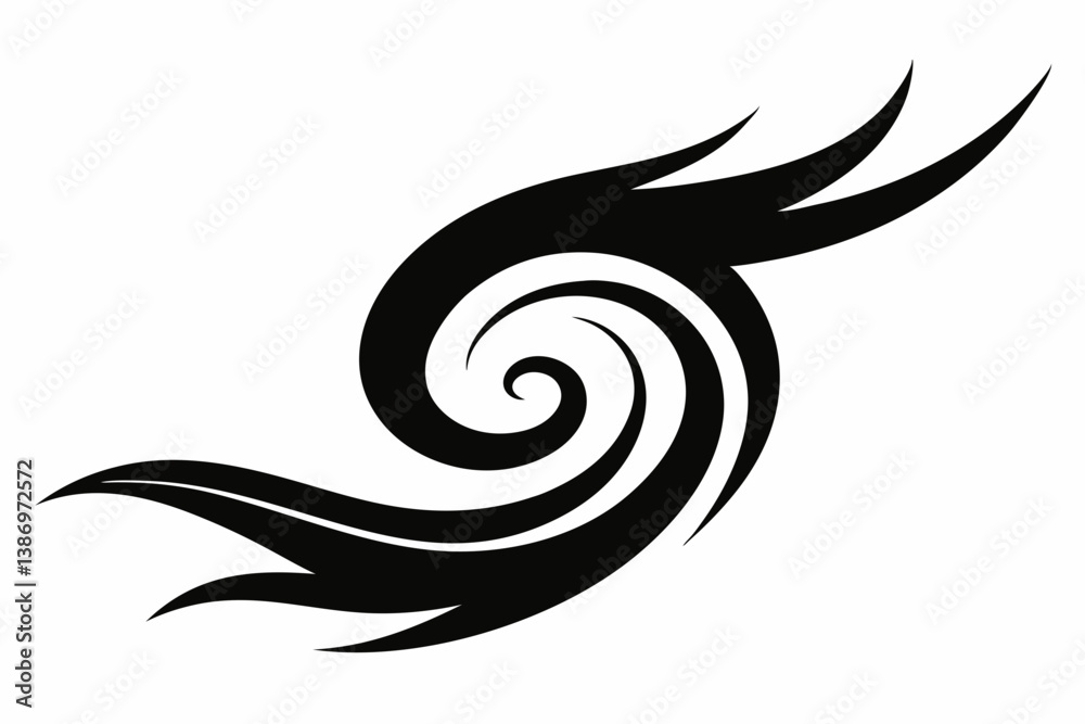Fototapeta premium wind swirl Holy Spirit symbol silhouette vector.
