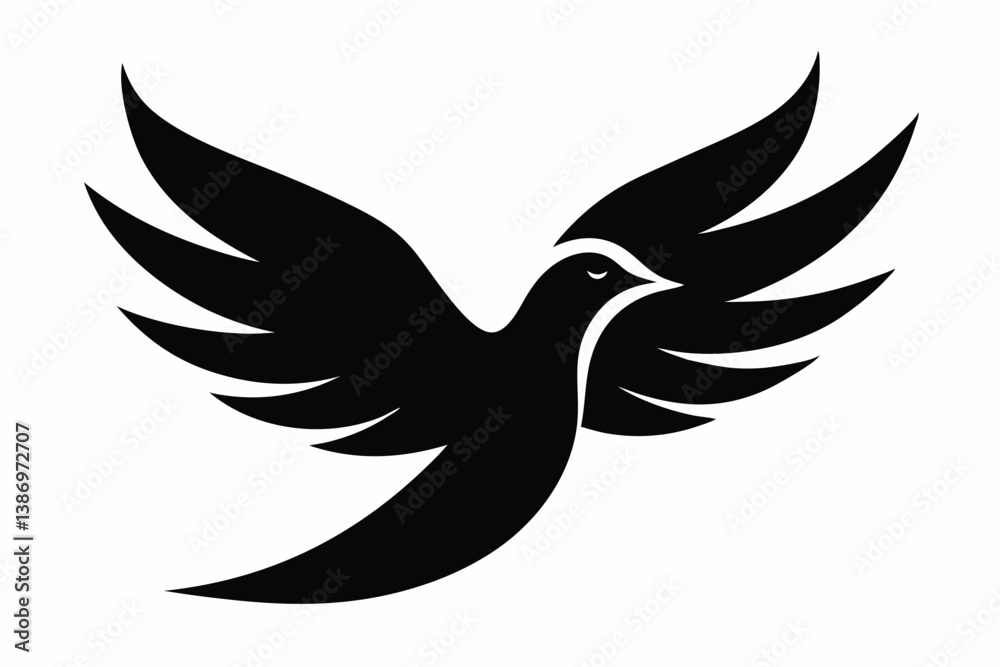 Naklejka premium holy spirit dove silhouette vector illustration.