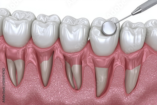 An informative illustration of osseous surgery procedures in dentistry, highlighting techniques and tools used