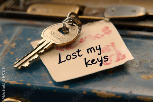 Lost my keys text written o...