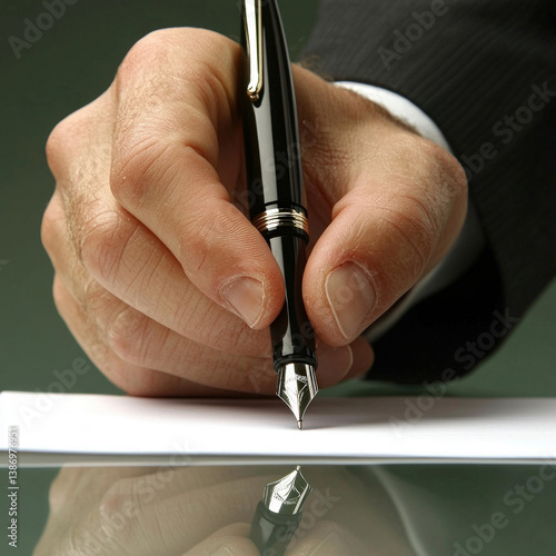 person writing isolated