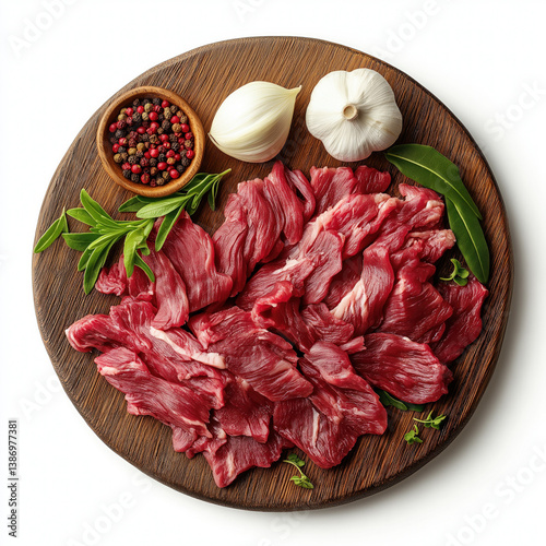 raw beef isolated