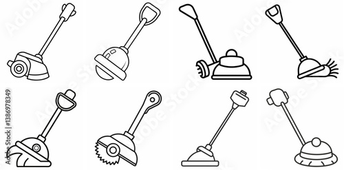 Brush Cutter – Outline Coloring Book Line Art Set

