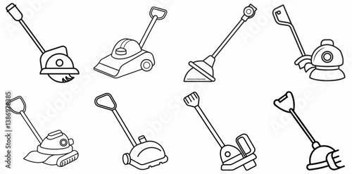 Brush Cutter – Outline Coloring Book Line Art Set

