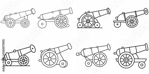 Cannon – Outline Coloring Book Line Art Set