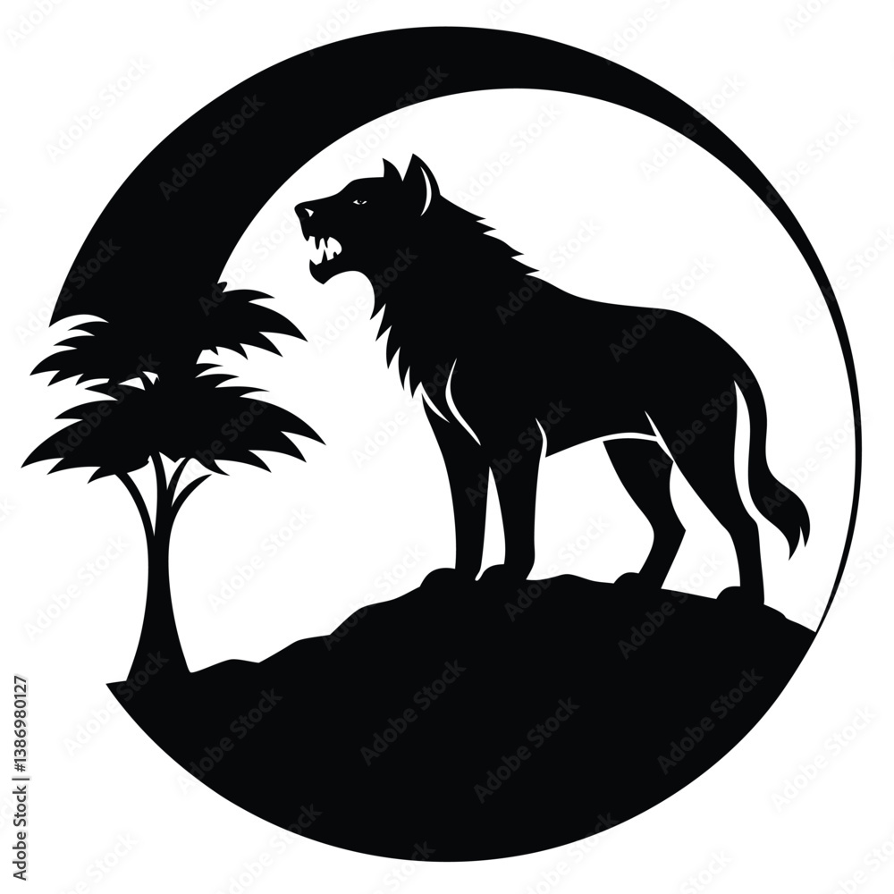 Obraz premium Hyena vector silhouette Single collection 