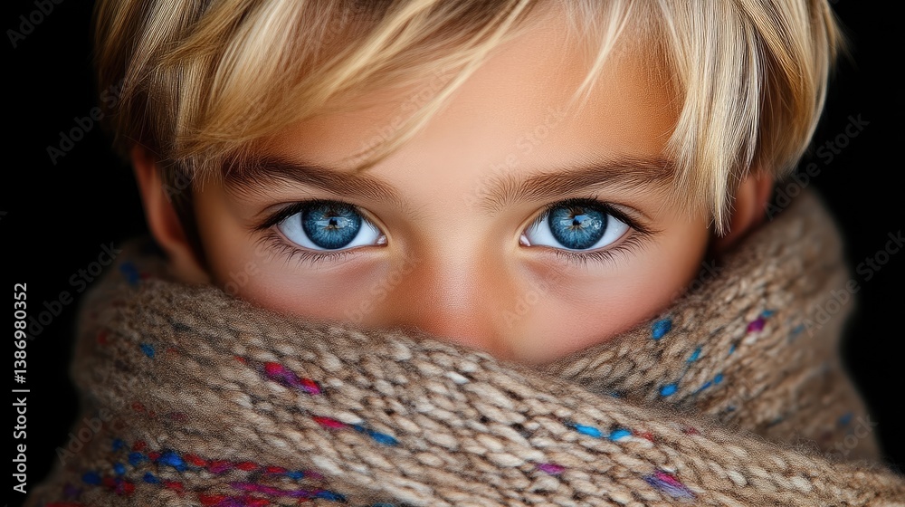 Close-up of a child with a scarf Close-up of a child with a scarf