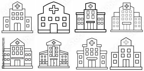 Flat Hospital – Outline Coloring Book Line Art Set