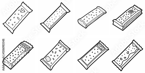 Granola Bar – Outline Coloring Book Line Art Set