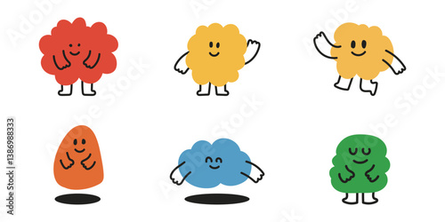 Cute cartoon doodle character. Funny cartoon character illustration. Vector design element for art, logo, social media, branding, print, sticker, poster, banner, ETC.