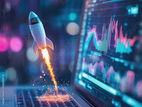 Financial Rocket Launch, Investment Growth and Technological Advancement