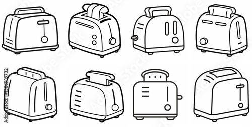 Toasty Mornings – Toaster Outline Coloring Book Line Art Set