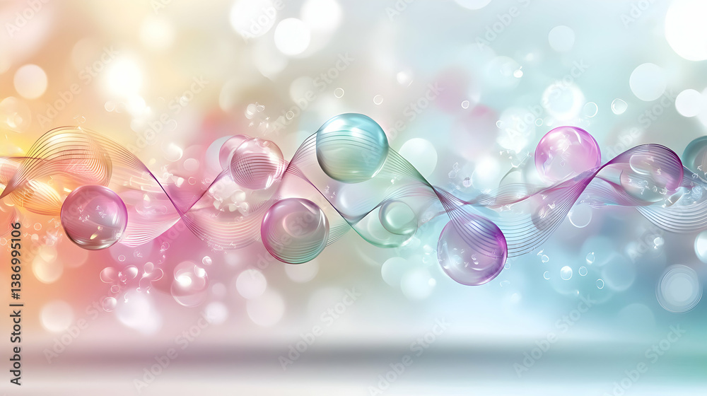 Abstract Colorful Bubbles and Waves Background Abstract Colorful Bubbles and Waves Background