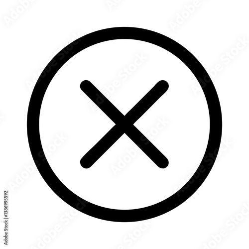Circle with X Representing Cancel or Close Icon Design
