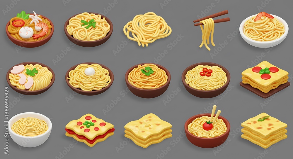 A Symphony of Pasta: An Isometric Feast AI Generated A Symphony of Pasta: An Isometric Feast AI Generated