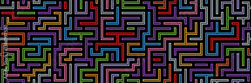 Abstract seamless pattern of horizontal and vertical lines. imitation of a maze. Background template for design and creativity