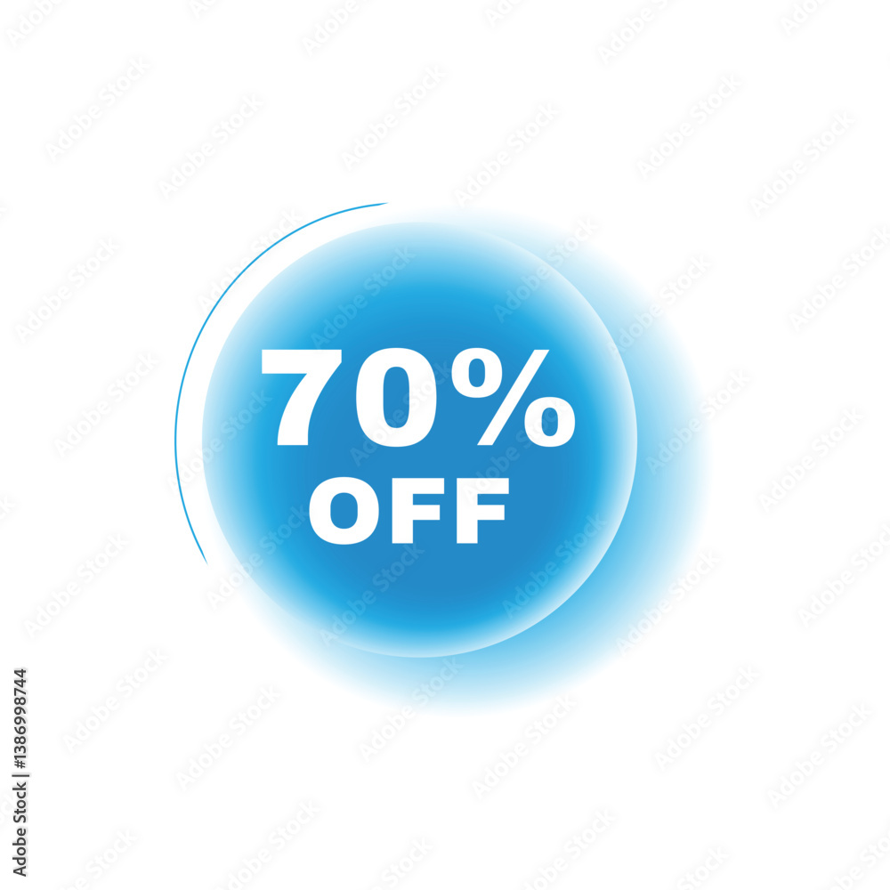 70 percent off, speech bubble modern circle design. Banner or announcement element. vector sign isolated. 70 percent off, speech bubble modern circle design. Banner or announcement element. vector sign isolated.