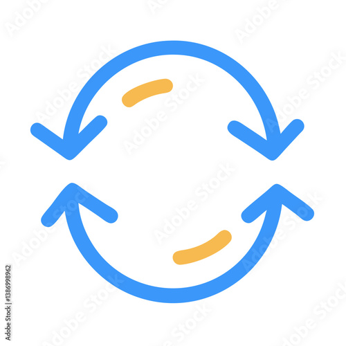 Circular Arrows Representing Refresh or Repeat Icon Design