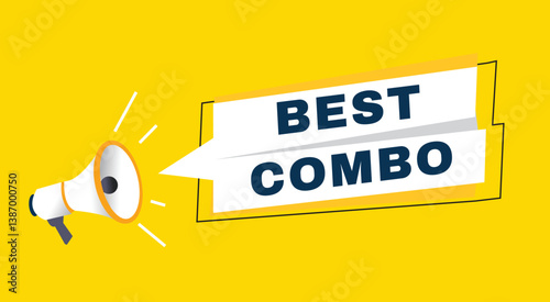 Best combo banner announce flat design graphic element. Poster or marketing symbol.